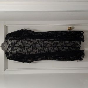 Black lace kimono duster